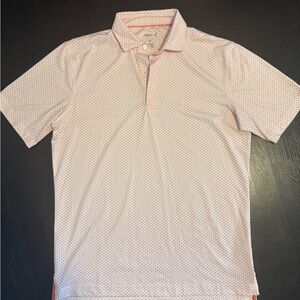 Johnnie O All Over Design Orange and White Medium Polo DJJ Branding